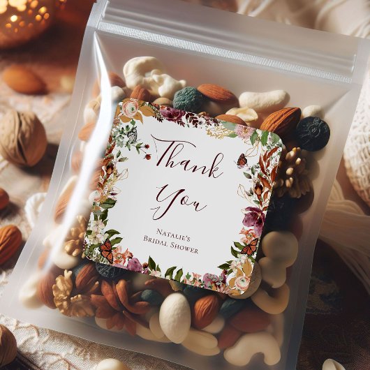 Herfstboeket in landelijke stijl vierkante sticker