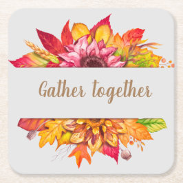 Herfstboeket Thanksgiving Maatwerk Kartonnen Onderzetters
