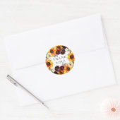 Herfstboeket zonnebloemen bloem bruiloftsfeest ronde sticker (Envelop)