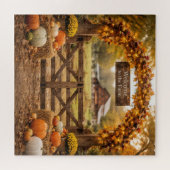 Herfstboerderijhek met boog legpuzzel (Horizontaal)