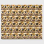 Herfstboerderijstand met een eekhoorn cadeaupapier (Vlak)