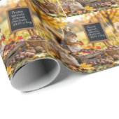 Herfstboerderijstand met een eekhoorn cadeaupapier (Rol Hoek)