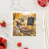 Herfstboerderijstand met een eekhoorn servet (Insitu)