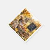 Herfstboerderijstand met een eekhoorn servet (Hoek)