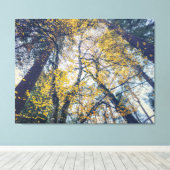 Herfstbomen Baldakijn Canvas Afdruk (Insitu (Houten vloer))