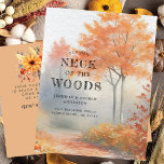 Herfstbomen Bewegende aankondiging Briefkaart<br><div class="desc">Deze charmante aankondiging bevat een waterverf herfstboomscène met de woorden "Onze nieuwe nek van de Bossen" geschreven in een rustiek lettertype. Het is de perfecte manier om je vrienden en familie op de hoogte te stellen van je aanstaande verhuizing en hen te laten weten dat ze uitgenodigd zijn om met...</div>