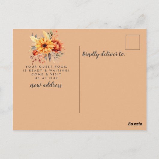 Herfstbomen Bewegende aankondiging Briefkaart (Achterkant)