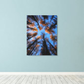 Herfstbomen bij zonsondergang canvas print (Insitu (Houten vloer))
