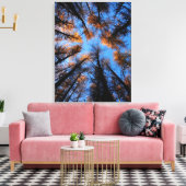 Herfstbomen bij zonsondergang canvas print (Insitu (Woonkamer))