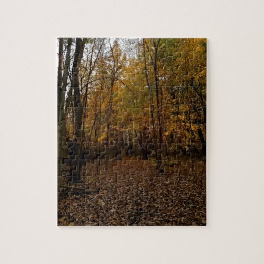 Herfstbomen bij zonsondergang Taylor Michigan Puzz Legpuzzel (Verticaal)