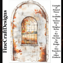 Herfstbomen & bladeren door raam AM9 Decoupage Tissuepapier