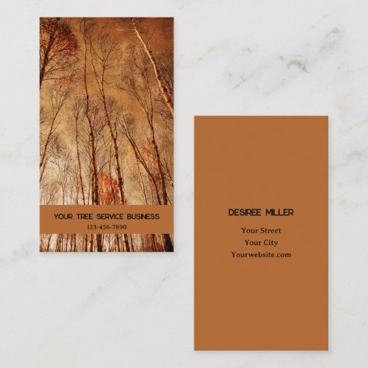 Herfstbomen  Bruin Sinaasappel Bossen Visitekaartje (Voorkant / Achterkant)