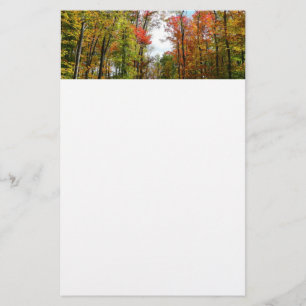 Herfstbomen en blauwe lucht Herfst Natuurfotografi Briefpapier