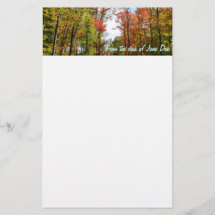 Herfstbomen en blauwe lucht Herfst Natuurfotografi Briefpapier