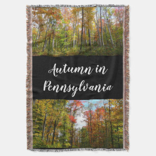 Herfstbomen en blauwe lucht Herfst Natuurfotografi Deken