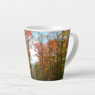 Herfstbomen en blauwe lucht Herfst Natuurfotografi Latte Mok