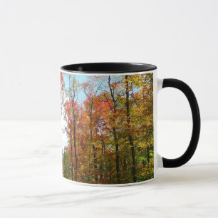 Herfstbomen en blauwe lucht Herfst Natuurfotografi Mok
