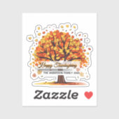 herfstbomen fijne thanksgiving sticker (Vel)