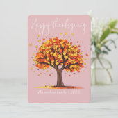 herfstbomen gelukkig Thanksgiving | Familie & Vrie Feestdagenkaart (Staand voorkant)