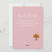 herfstbomen gelukkig Thanksgiving | Familie & Vrie Feestdagenkaart (Achterkant)