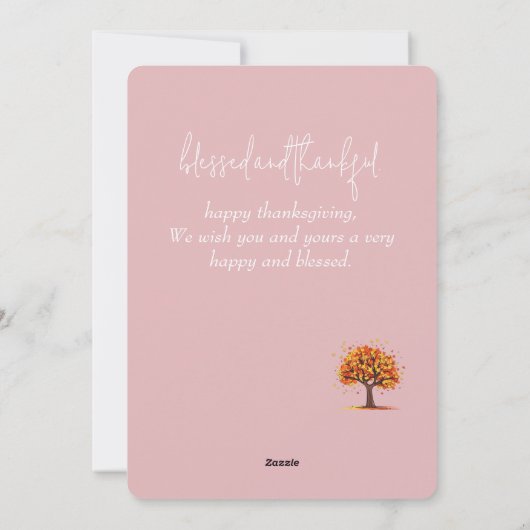 herfstbomen gelukkig Thanksgiving | Familie & Vrie Feestdagenkaart (Achterkant)