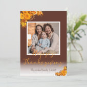 herfstbomen gelukkig Thanksgiving | Familiefoto Feestdagenkaart (Staand voorkant)