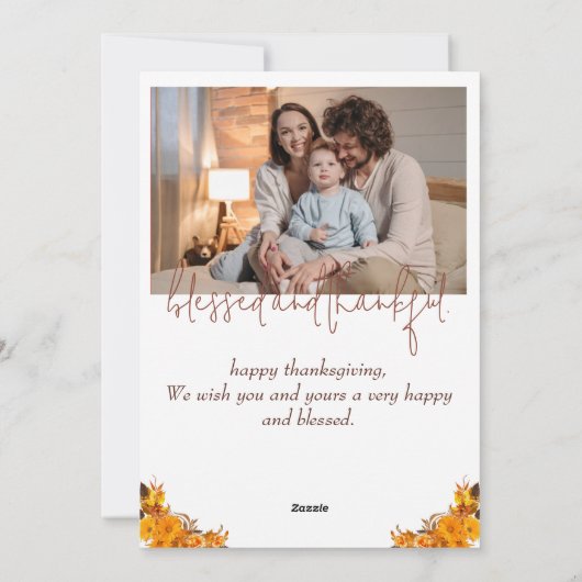 herfstbomen gelukkig Thanksgiving | Familiefoto Feestdagenkaart (Achterkant)