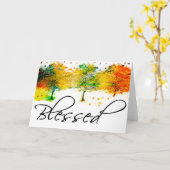 Herfstbomen gezegend kaart (Gele Bloem)