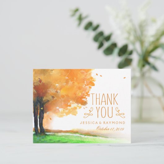 Herfstbomen Herfst Dank u bijpassend Briefkaart (Staand voorkant)