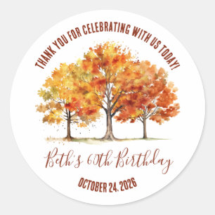 Herfstbomen, herfst, eik, esdoorn, bomen feest gun ronde sticker