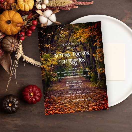 Herfstbomen Herfst Equinox Feest Kaart