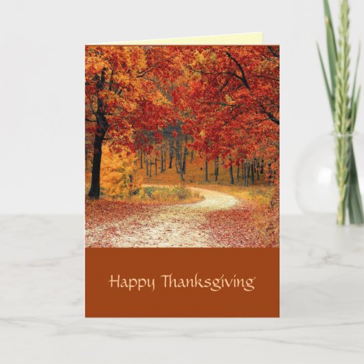 Herfstbomen Herfst Landschap Thanksgiving Kaart (Voorkant)