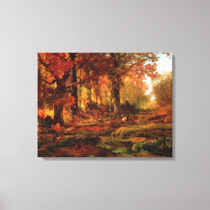 Herfstbomen in Cresheim Glen (Philadelphia) Canvas Afdruk