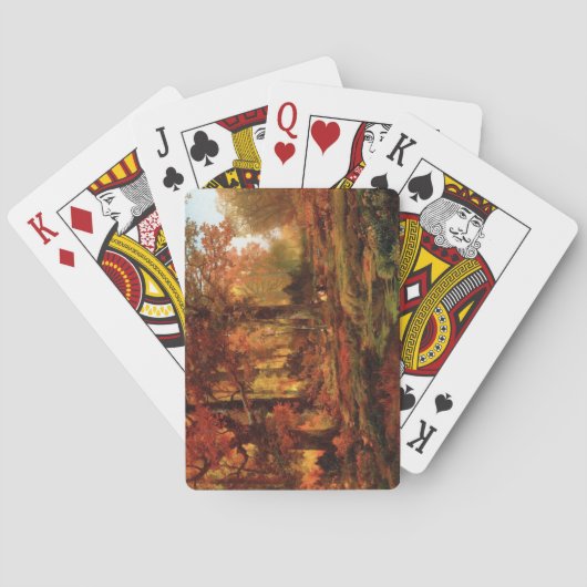 Herfstbomen in Cresheim Glen (Philadelphia) Pokerkaarten (Achterkant)