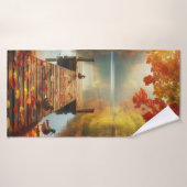 Herfstbomen & meer met eenden badhanddoek (Badhanddoek)