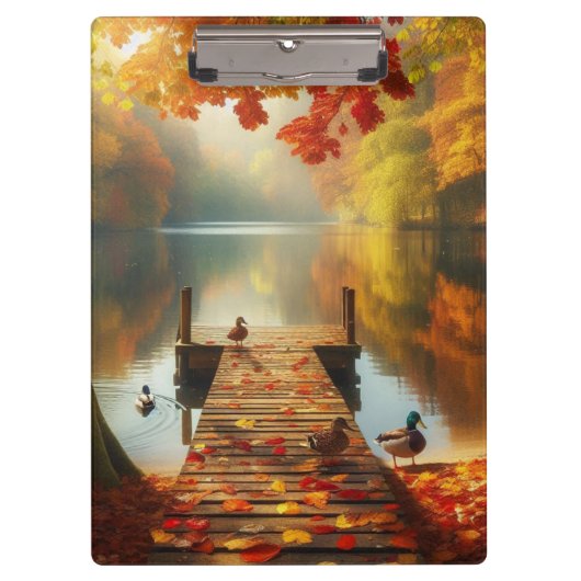 Herfstbomen & meer met eenden klembord (Voorkant)