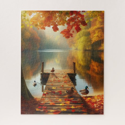 Herfstbomen & meer met eenden legpuzzel (Verticaal)