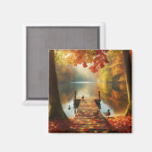 Herfstbomen & meer met eenden magneet (Voorkant / Achterkant)