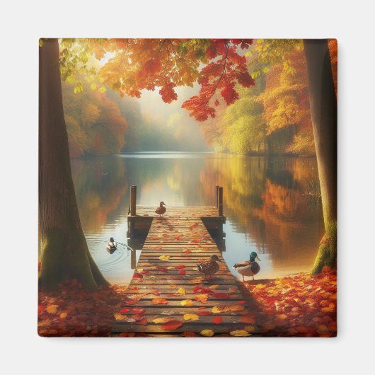 Herfstbomen & meer met eenden magneet (Voorkant)