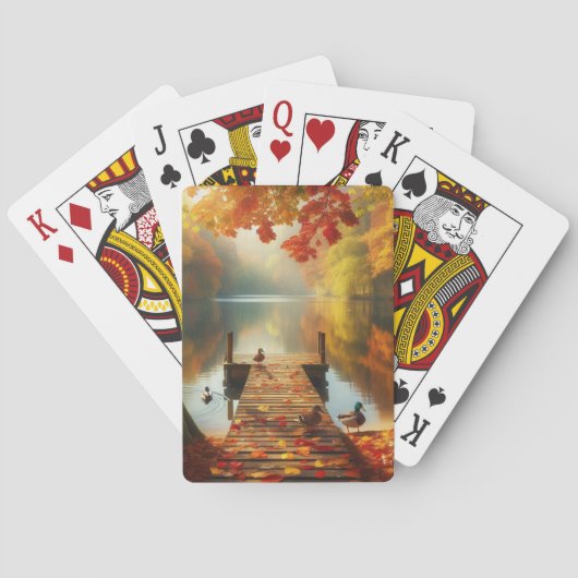 Herfstbomen & meer met eenden pokerkaarten (Achterkant)