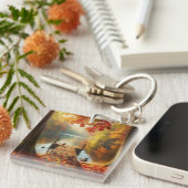 Herfstbomen & meer met eenden sleutelhanger (Voorkant Rechts)