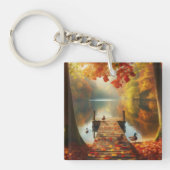 Herfstbomen & meer met eenden sleutelhanger (voorkant)