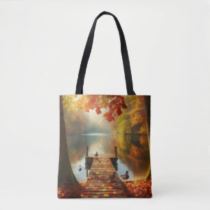 Herfstbomen & meer met eenden tote bag