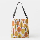 Herfstbomen, naadloos patroon. crossbody tas (Achterkant)