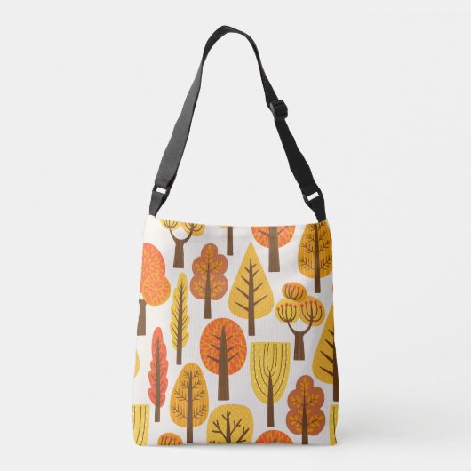 Herfstbomen, naadloos patroon. crossbody tas (Achterkant)
