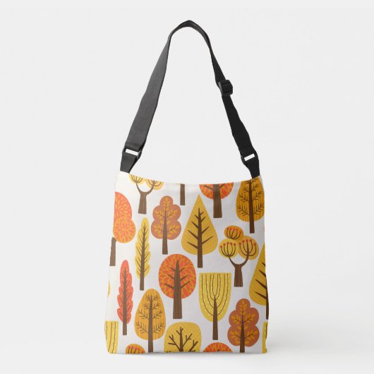Herfstbomen, naadloos patroon. crossbody tas (Voorkant)