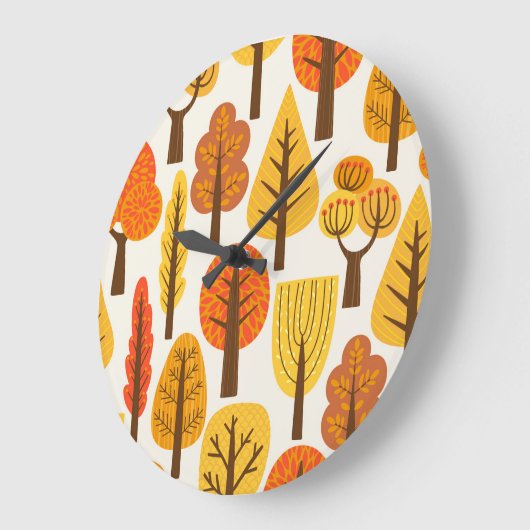 Herfstbomen, naadloos patroon. grote klok (Hoek)