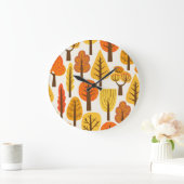 Herfstbomen, naadloos patroon. grote klok (Huis)