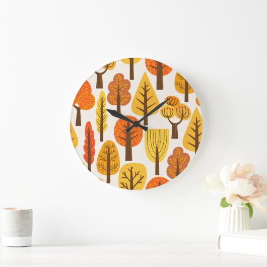 Herfstbomen, naadloos patroon. grote klok (Huis)