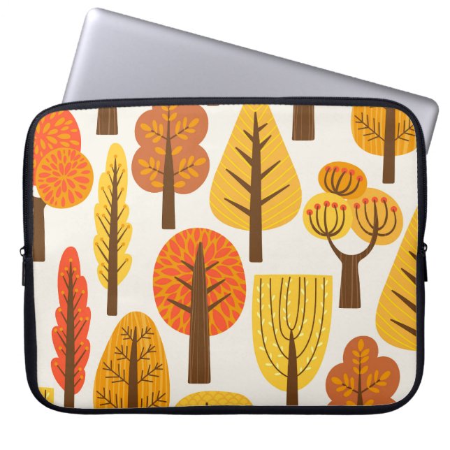 Herfstbomen, naadloos patroon. laptop sleeve (Voorkant)